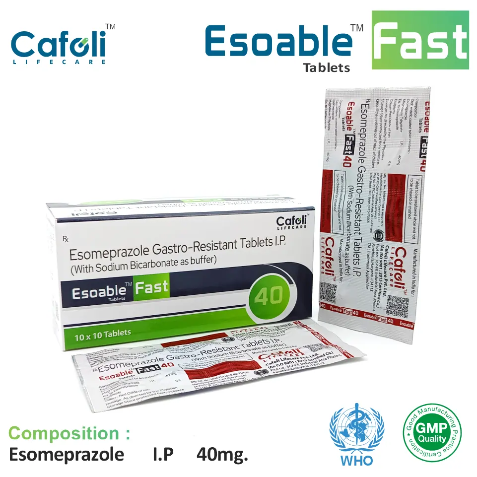 Esomeprazole 40mg + Sodium Bicarbonate Tablet | Gastroenterology | Best Price for PCD Pharma Franchise